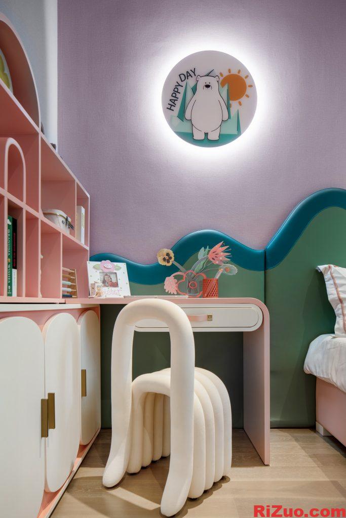 图片[3]_粉色梦幻主题儿童房设计_日作设计